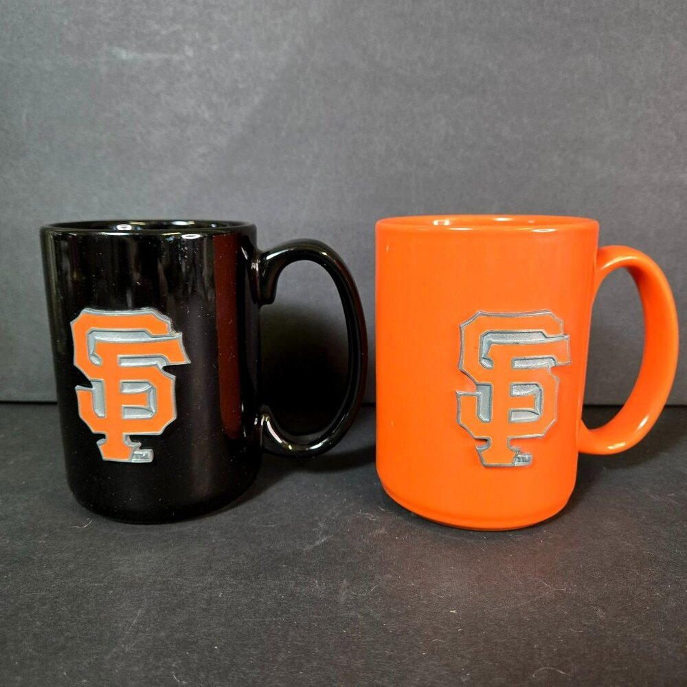 Pair (2) San Francisco Giants 3D Metal Emblem Mug 2012 Great American Products